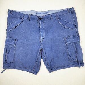 Polo Ralph Lauren Mens Shorts Blue 46B -50” Cargo Paratroop Buckle Snap Canvas